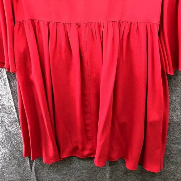 Tommy Hilfiger Bell Sleeve Dress Size 8 Red A Line Knee Length Formal Party - Picture 4 of 11